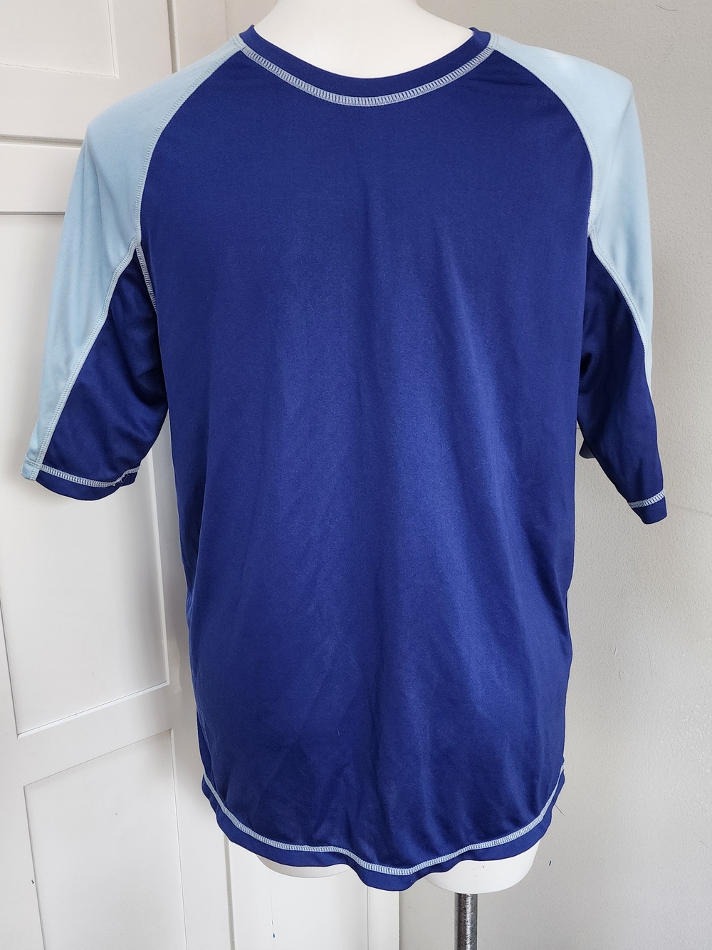Islander Men's Raglan Sport Shirt in Navy and Light Blue